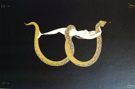 ERTE ALPHABET MINIATURE LETTER /'C/' MATTED /& READY TO FRAME OR BUY FRAMED