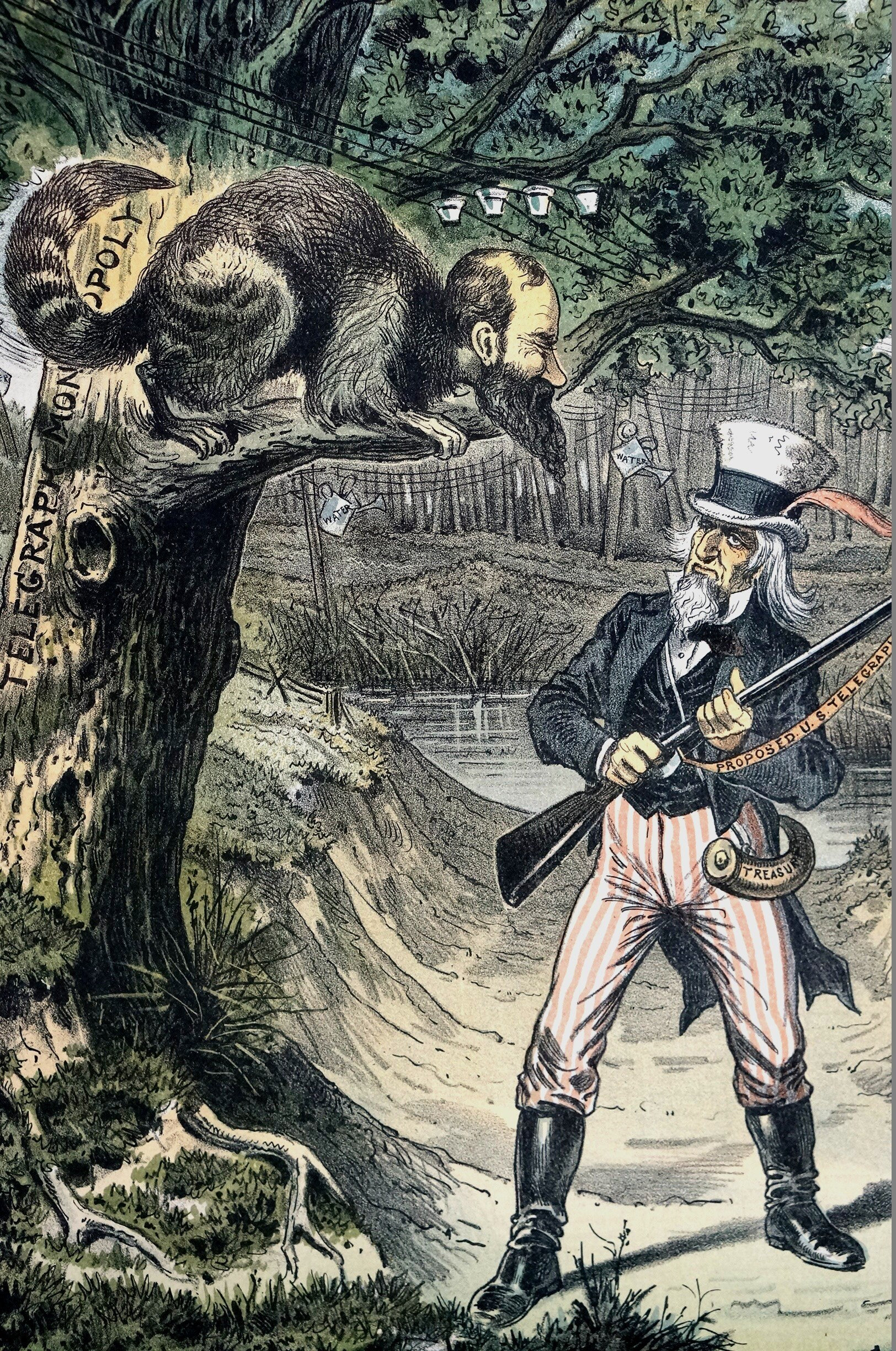 Jay Gould as RACCOON Robber Baron 1883 UNCLE SAM as Davy picture
