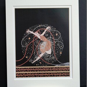 Erte Matted Print 1987 BALLET DANCER ONDEE Rain Shower Ballerina ...