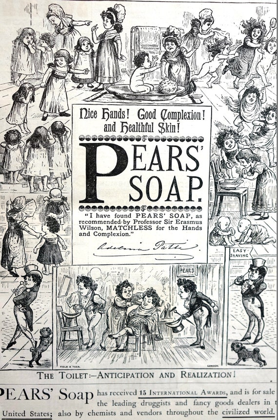 Art Print Bathroom Art Pears Soap Advert Poster 1886 Print