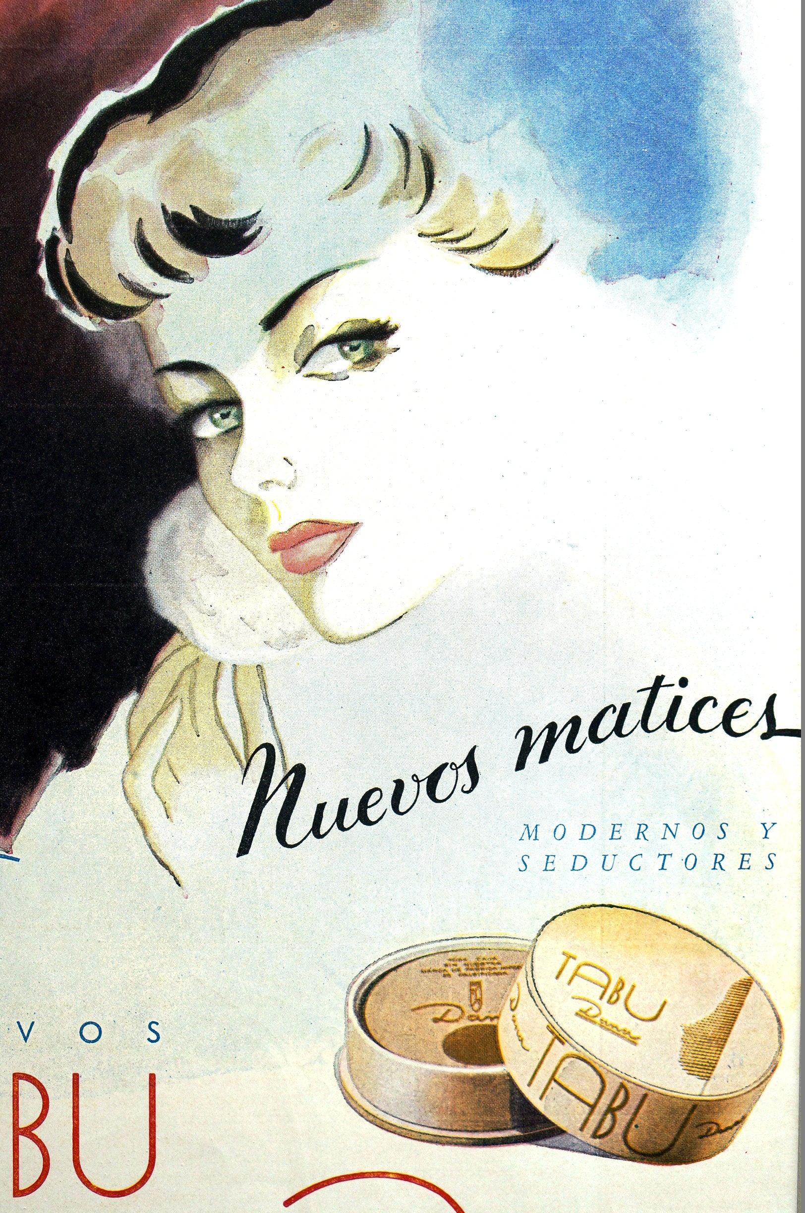 Spanish Face Powder Perfume Advertising 1950 TABU by DANA Etsy