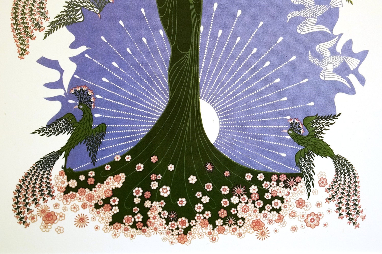 Erte Matted Print 1982 SEASONS SPRING Fashions Birds FLOWER | Etsy