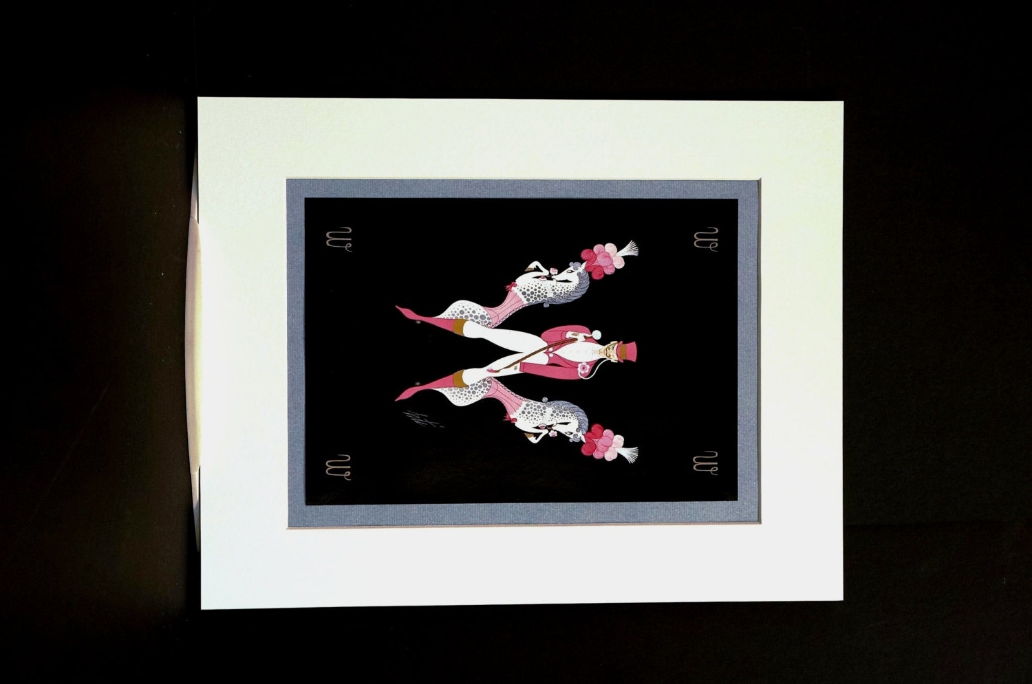 Erte 1972 - Alphabet Series - W - CIRCUS HORSES and Man W