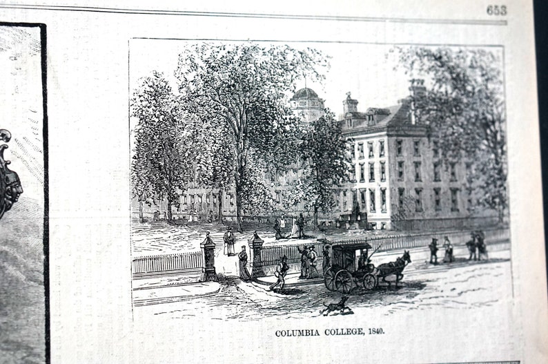 Columbia Kings College University 1878 BOAT HOUSE HENLEY Course Eldridge Ridabock Sage Edson Goodwin Antique Engraving Print Ready to Frame