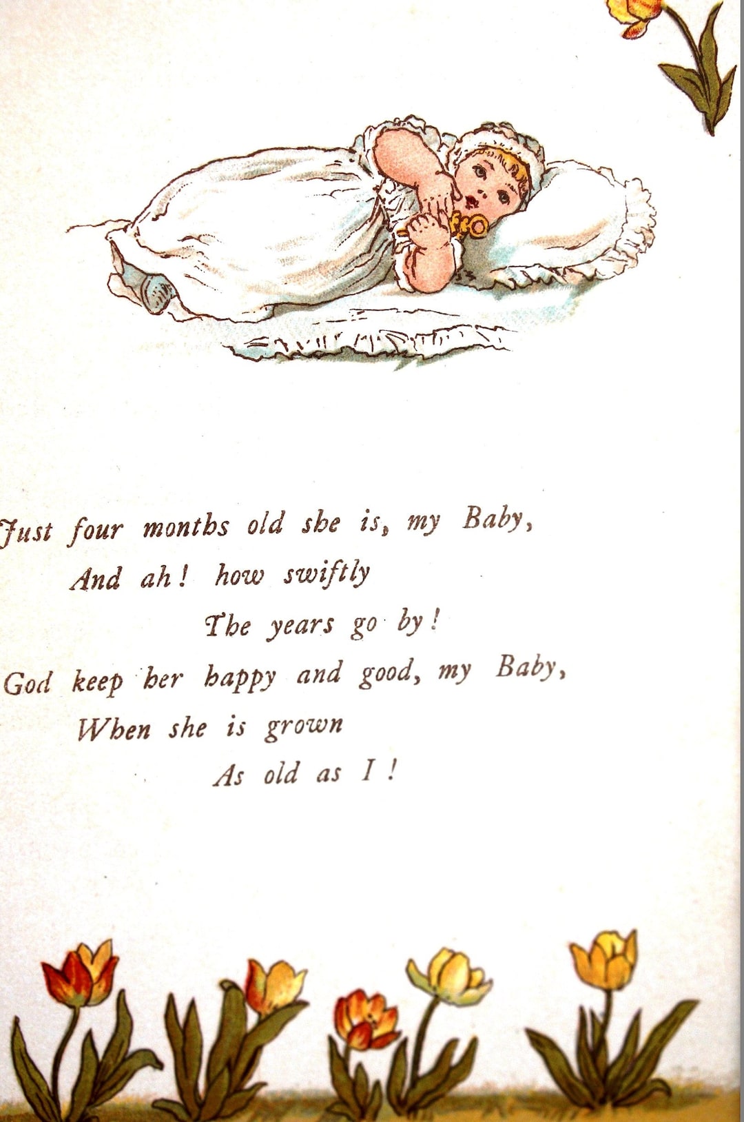 Newborn Baby Mothers Prayer Poem KEEP Her HAPPY SAFE 4 Month Old 1890