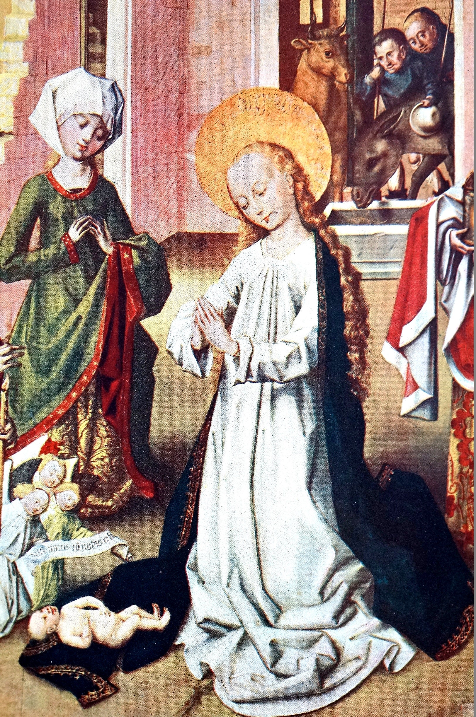 JESUS ADORATION 1907 MARY Saints Wise Men Halos Bartholomew Altar