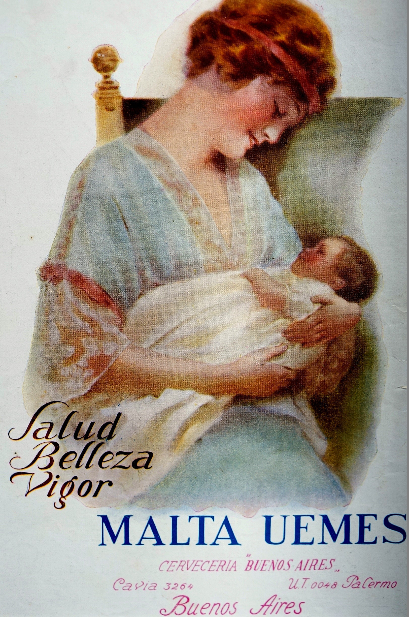 Malta Uemes Ad 1920 HEALTH BEAUTY VIGOR Product for Women New Mothers Infants Professionally Matted Ready to Frame Spanish Magazine Ad