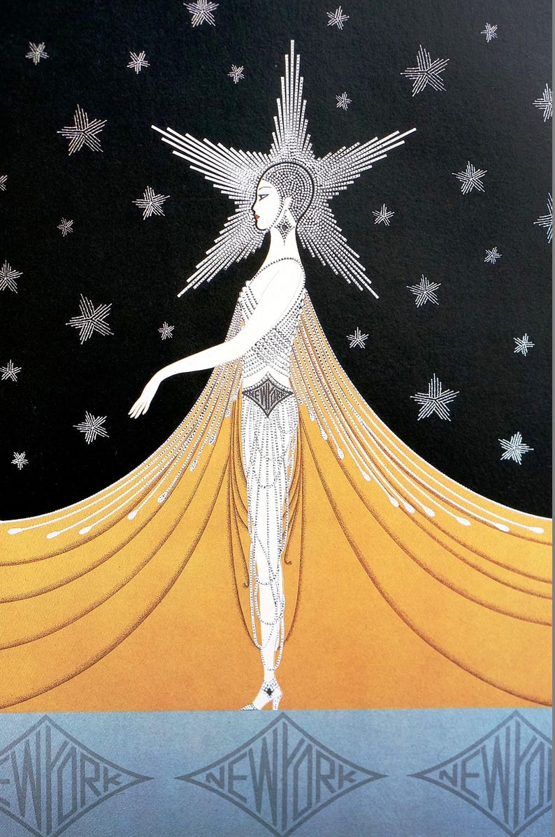 Emotions Love by Erte Paper Print Repro