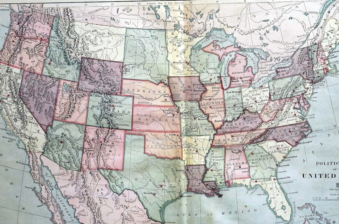 Political Map UNITED STATES 1883 - Il 1080xN.1627245369 Diiw