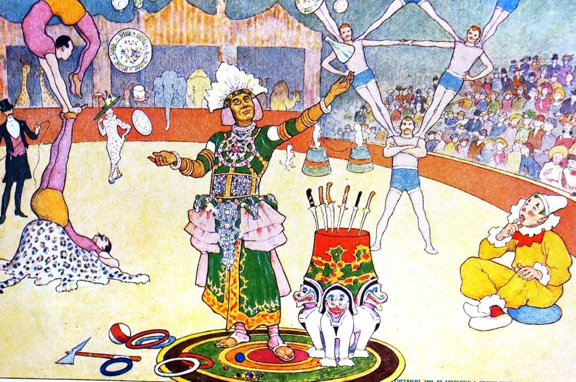Circus ACROBATS JUGGLER Juggling Dishes 1909 ACROBATICS Etsy