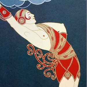 Erte Matted Print 1987 MALE BALLET DANCER in Gladiator Costume W Sword ...