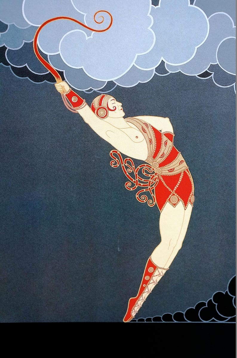 Erte Matted Print 1987 MALE BALLET DANCER in Gladiator Costume | Etsy