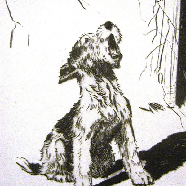 Diana Thorne Vintage Dog Print  - 1936 - FOX TERRIER PUPPY -  Prince of Wails - Fine Quality Professionally Matted Art Ready to Frame Art