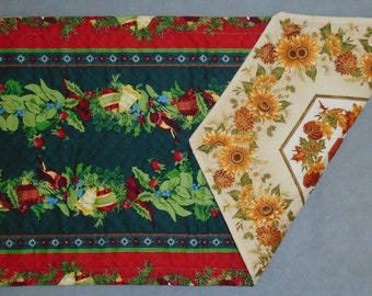 Holiday Table Runner - Reversible for Christmas, Thanksgiving, Winter, and Fall