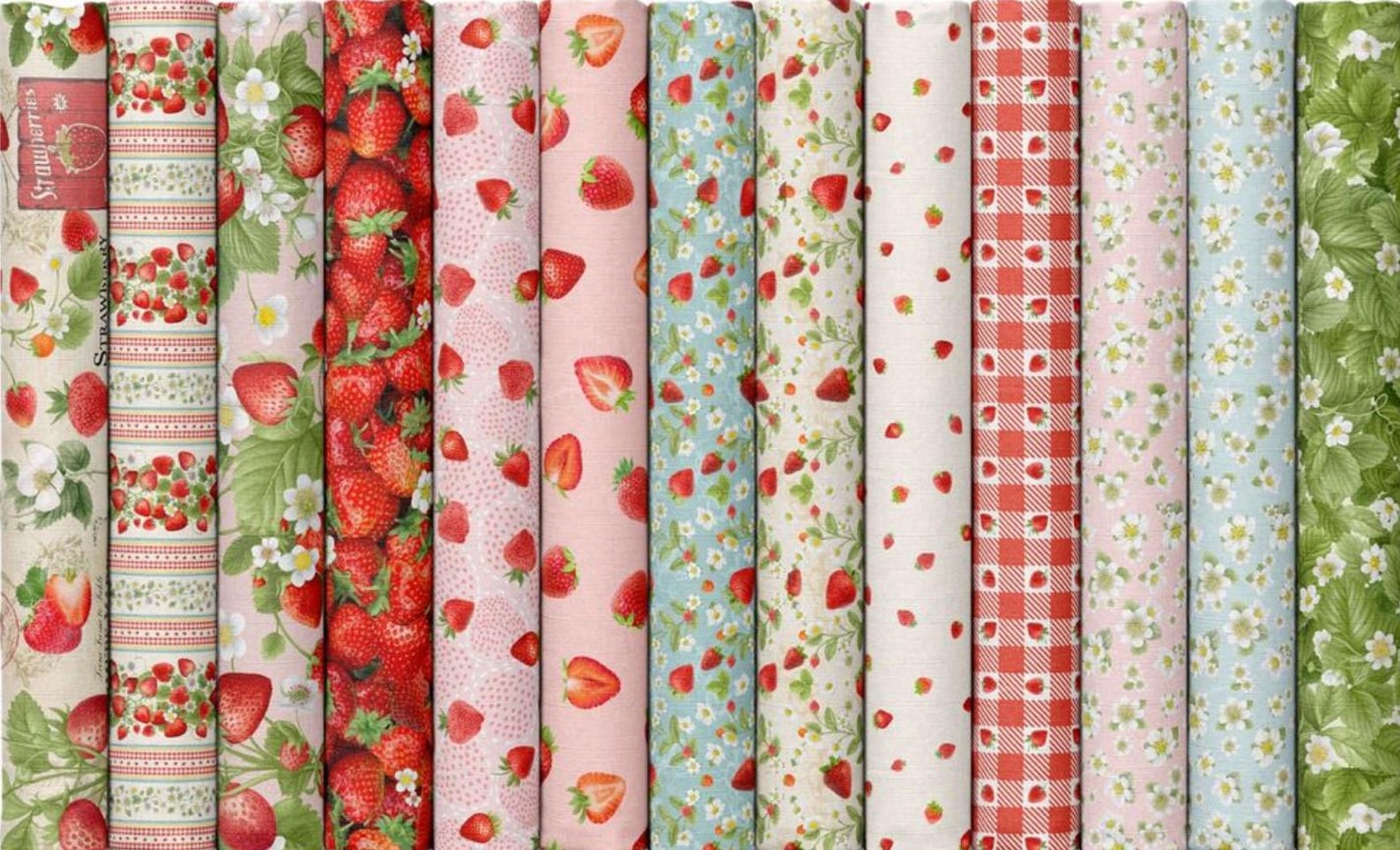 Yd Strawberries Bouquet - Berry Sweet Collection for Timeless Treasures ...