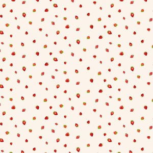 Yd Mini Strawberries Cream - Berry Sweet Collection for Timeless Treasures - sold by the YARD 174