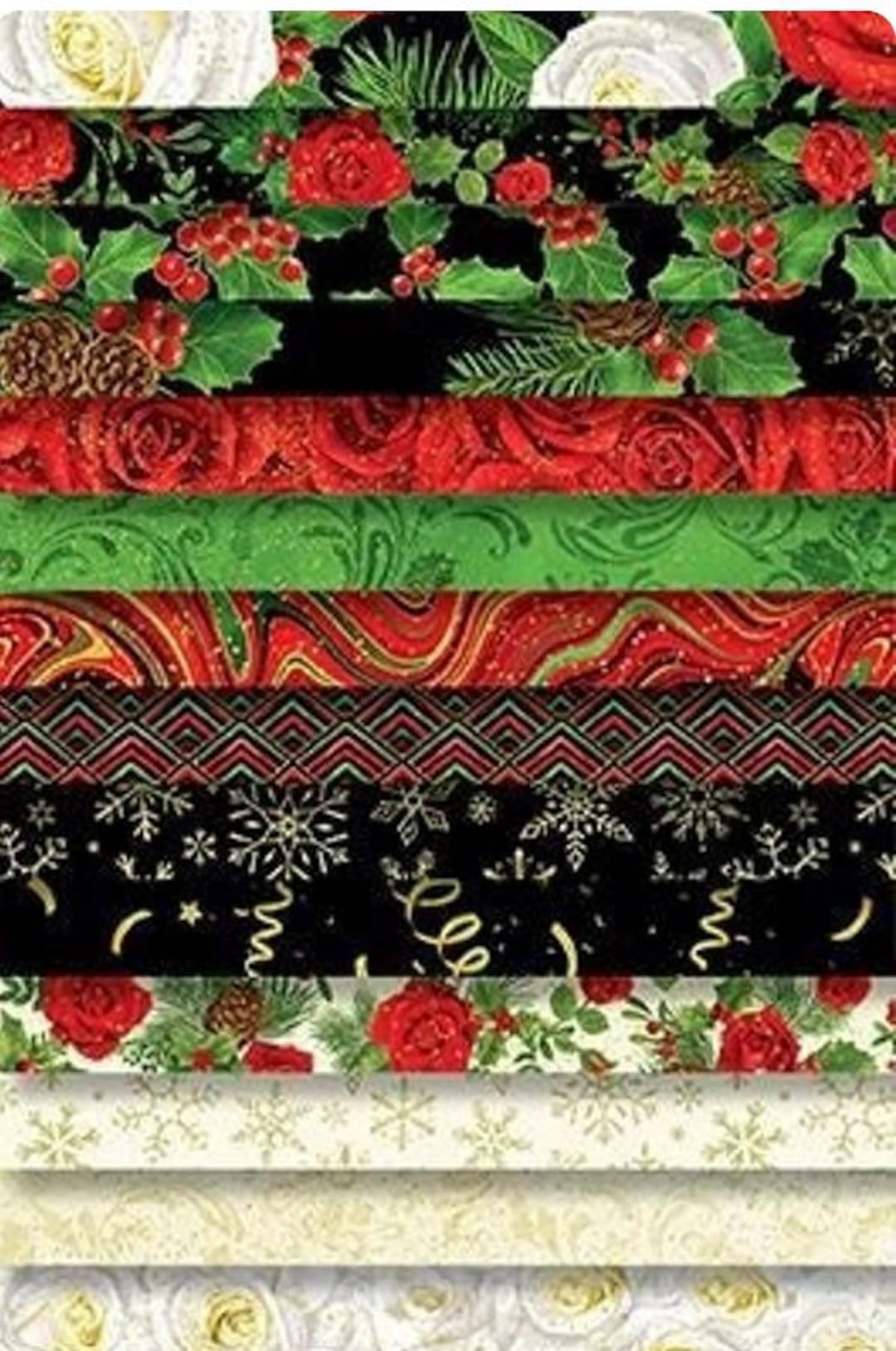 Winter Rose 10" Stacker by Chong-a Hwang for Timeless Treasures - Etsy