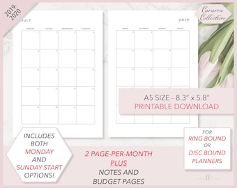 Pocket Month On Two Pages Block Format 2019 Diary Refills Filofax
