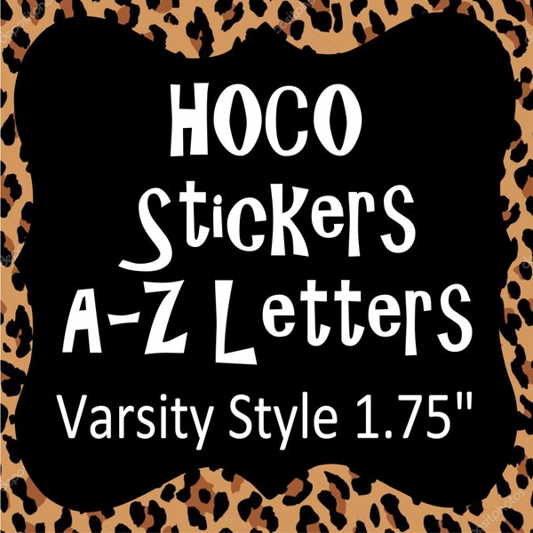 Homecoming Mum LETTER Stickers - VARSITY STYLE 1.75" Gold Glitter Silver Glitter