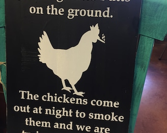 Räucherhuhn Schild