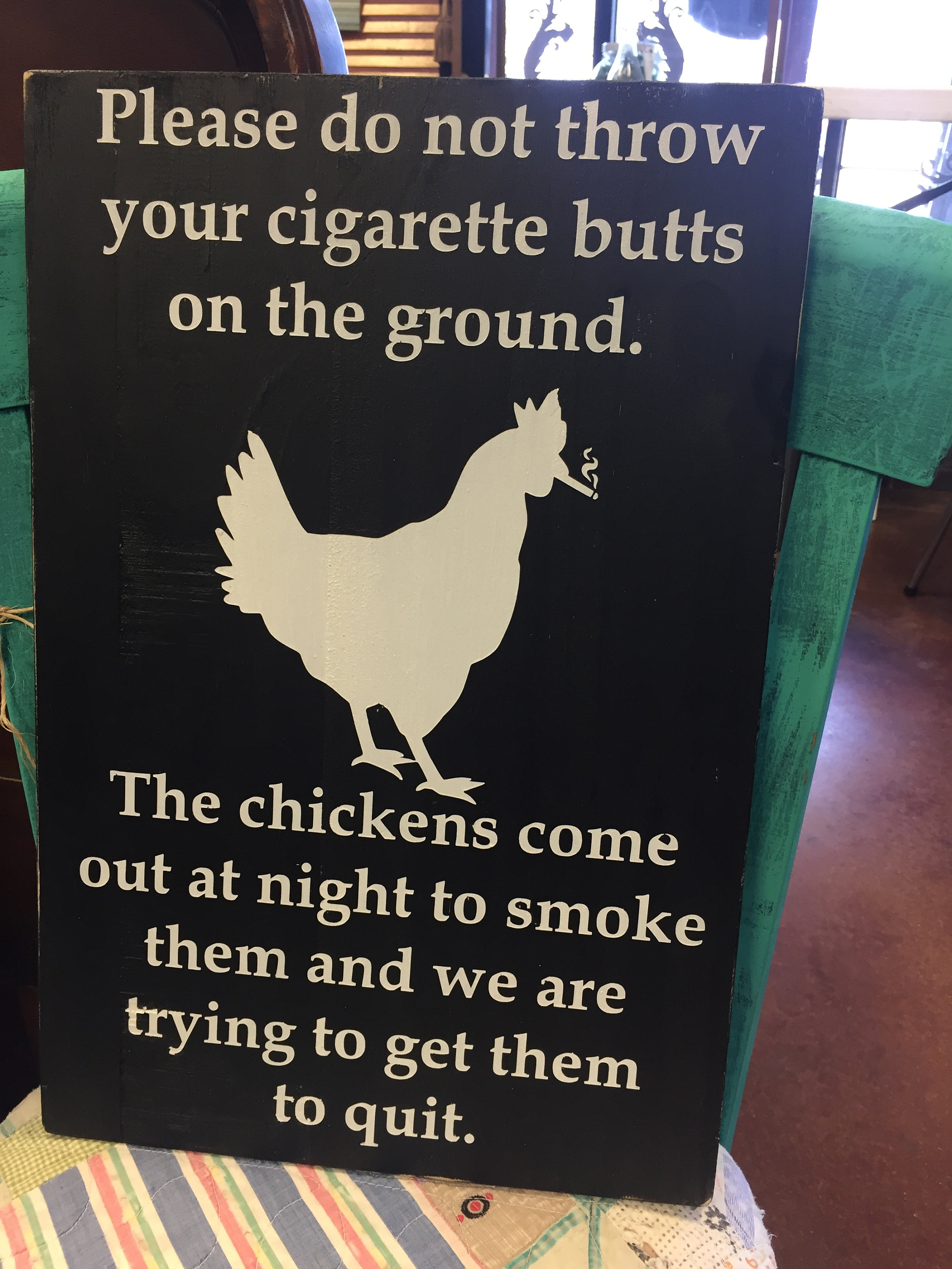 chicken with cigarette meme Smoking Chicken Sign