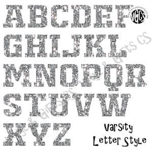 Homecoming Mum LETTER Stickers - VARSITY STYLE 1.75&quot; Gold Glitter Silver Glitter