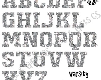 Homecoming Mum LETTER Stickers - VARSITY STYLE 1" Gold Glitter Silver Glitter