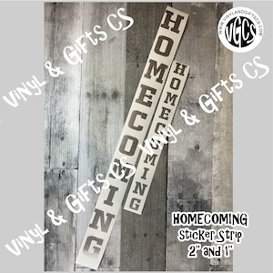 Tira de pegatinas HOMECOMING 1" Y 1.75" Brillo dorado Brillo plateado