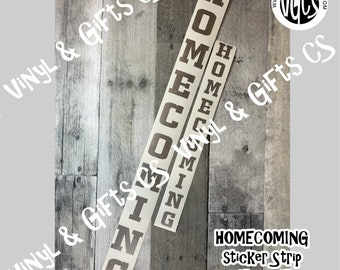 Tira de pegatinas HOMECOMING 1" Y 1.75" Brillo dorado Brillo plateado