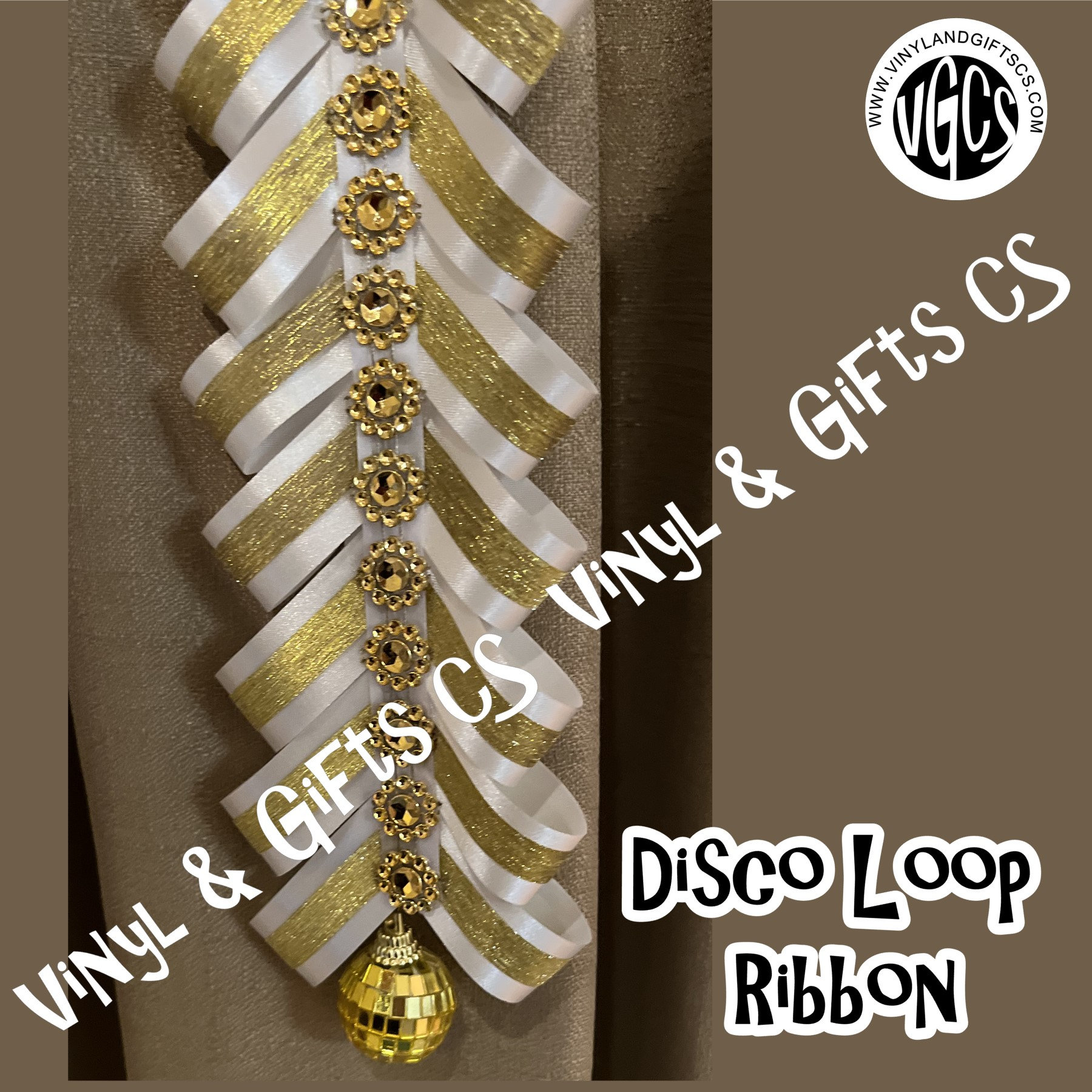 Homecoming Mum Pre-made Fancy Ribbons - Disco Ball & Loop Ribbon FREE ...