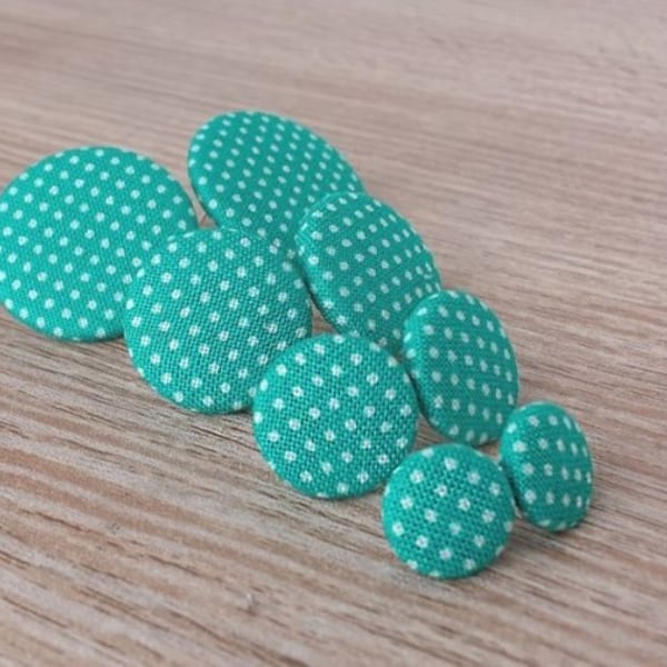 Stud earrings earring earrings turquoise white dotdot dots dotted fabric earring fabric ear plug fabric large small green blue button earrings dots