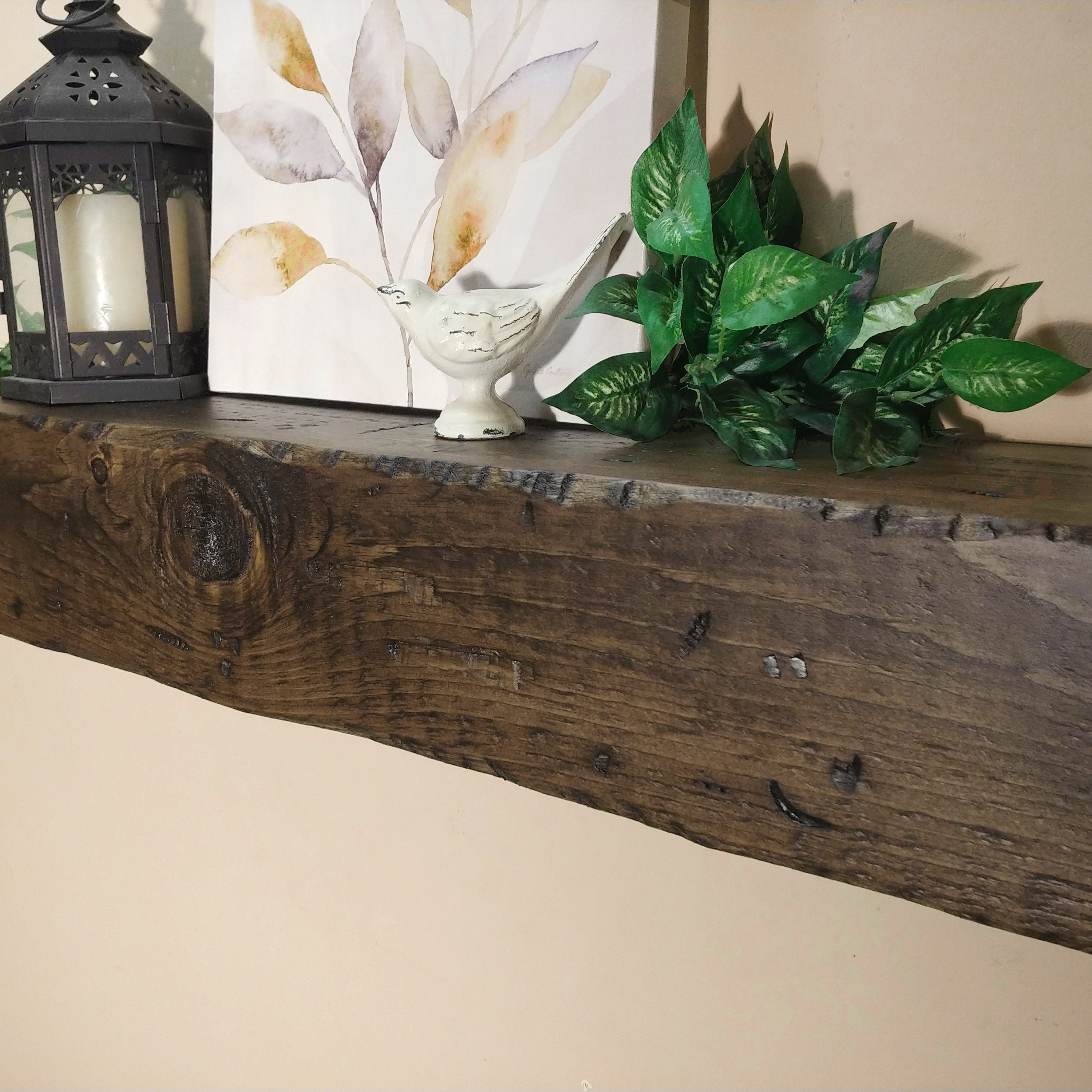 Floating Distressed Mantel Faux Beam Fireplace Mantel - Etsy Canada