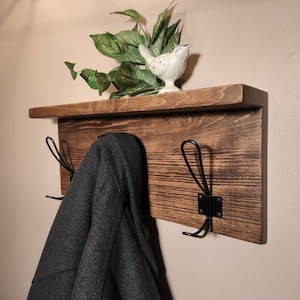 Coat Rack, Rustic Farmhouse Coat Rack, Coat Rack Wall Mount, Wood Wall Coat Rack