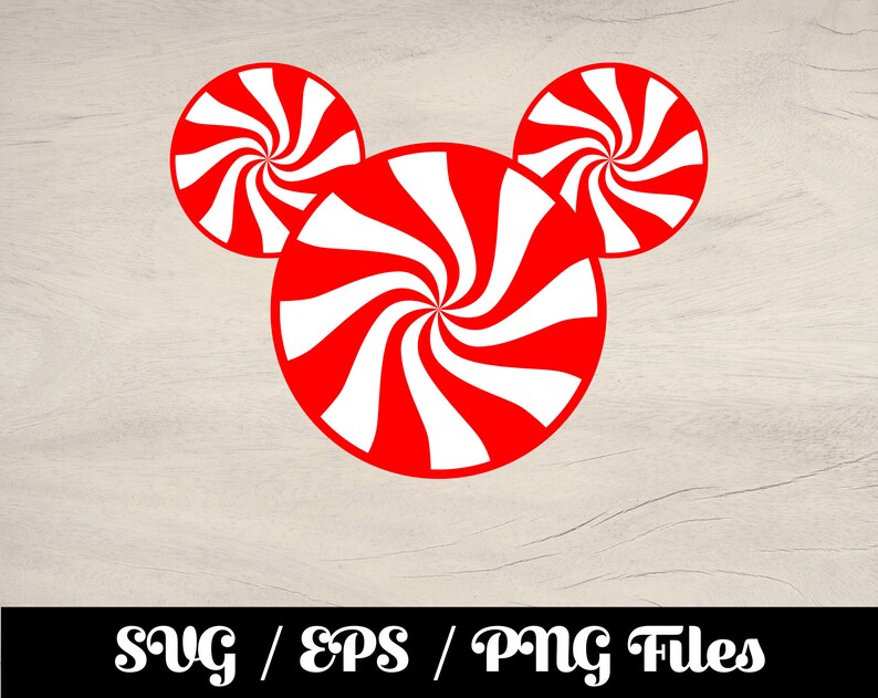 Peppermint Mickey Mouse SVG Christmas Disney SVG Disney Etsy