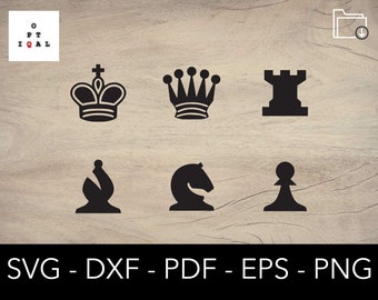 Chess Svg, Chess Pieces Svg, Symbols Svg, Pawn Svg, Knight Svg, Queen Svg, Rook Svg, Chess Board Svg, Clipart, Silhouette Cricut Cut File