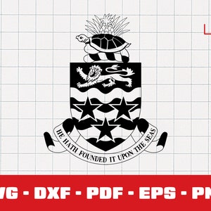 Ilhas Cayman Svg, selo das Ilhas Cayman, clipart caribenho, crista, distintivo, emblema, vetor, decalque, arquivo Cricut, logotipo