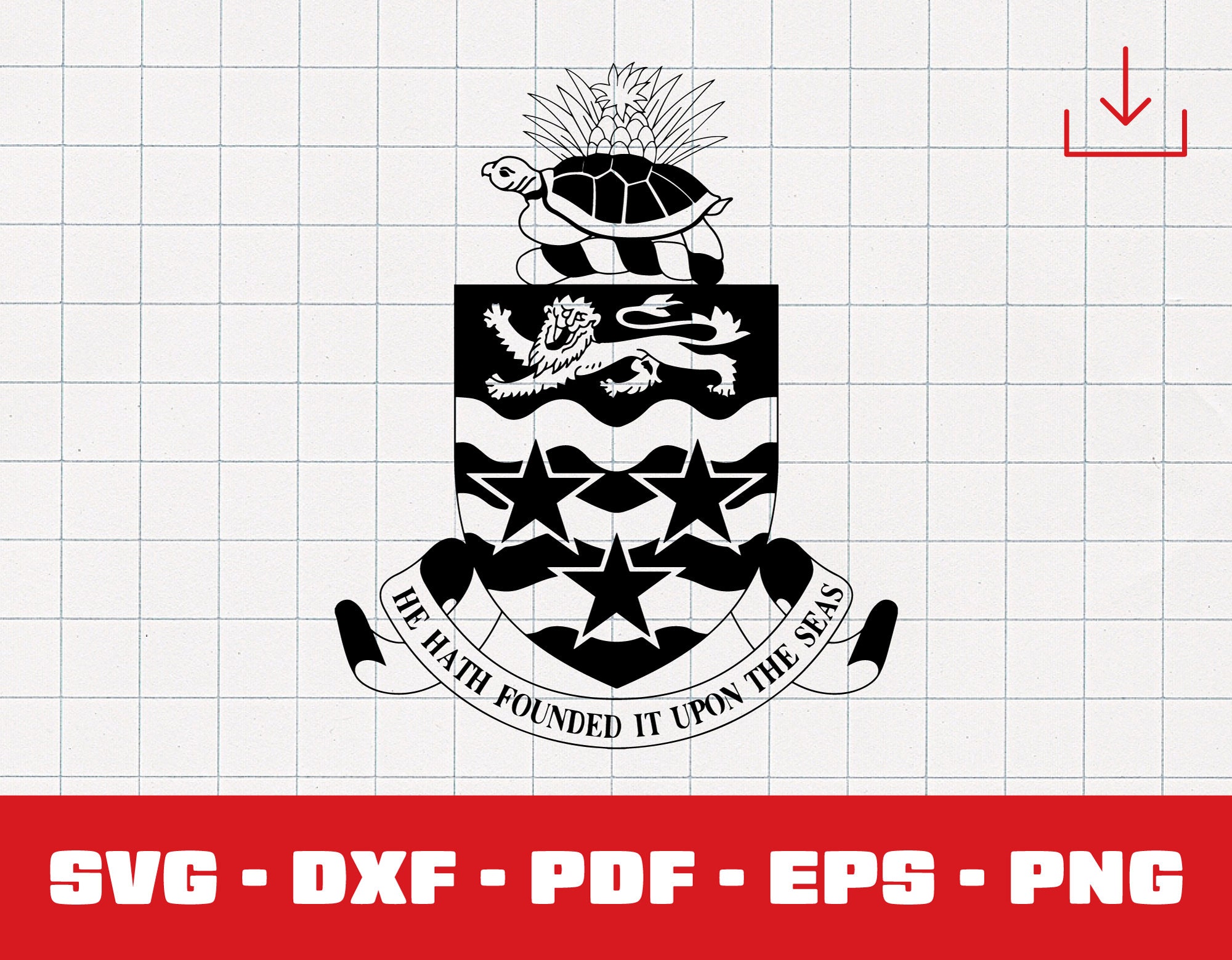 Cayman Islands Svg, Cayman Islands Seal, Caribbean Clipart, Crest ...
