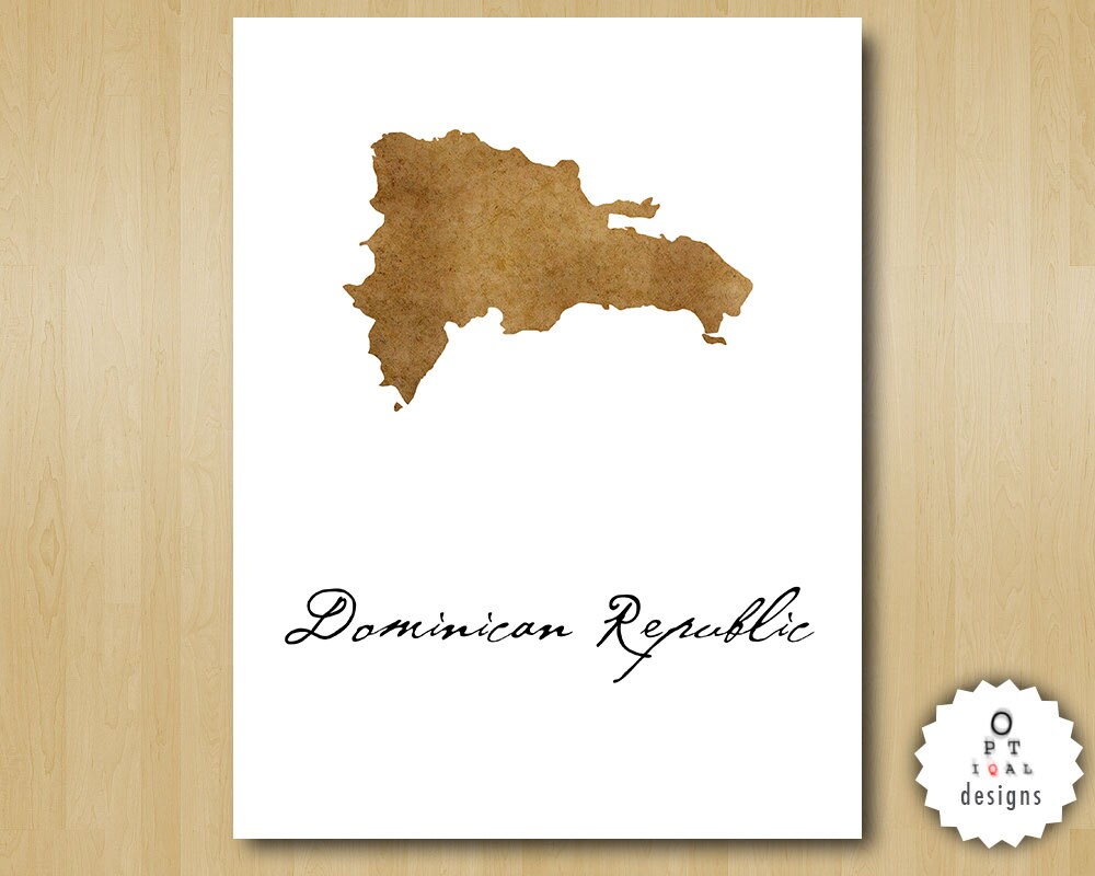 Dominican Republic Wall Art Print Your Home Country Map Art Etsy