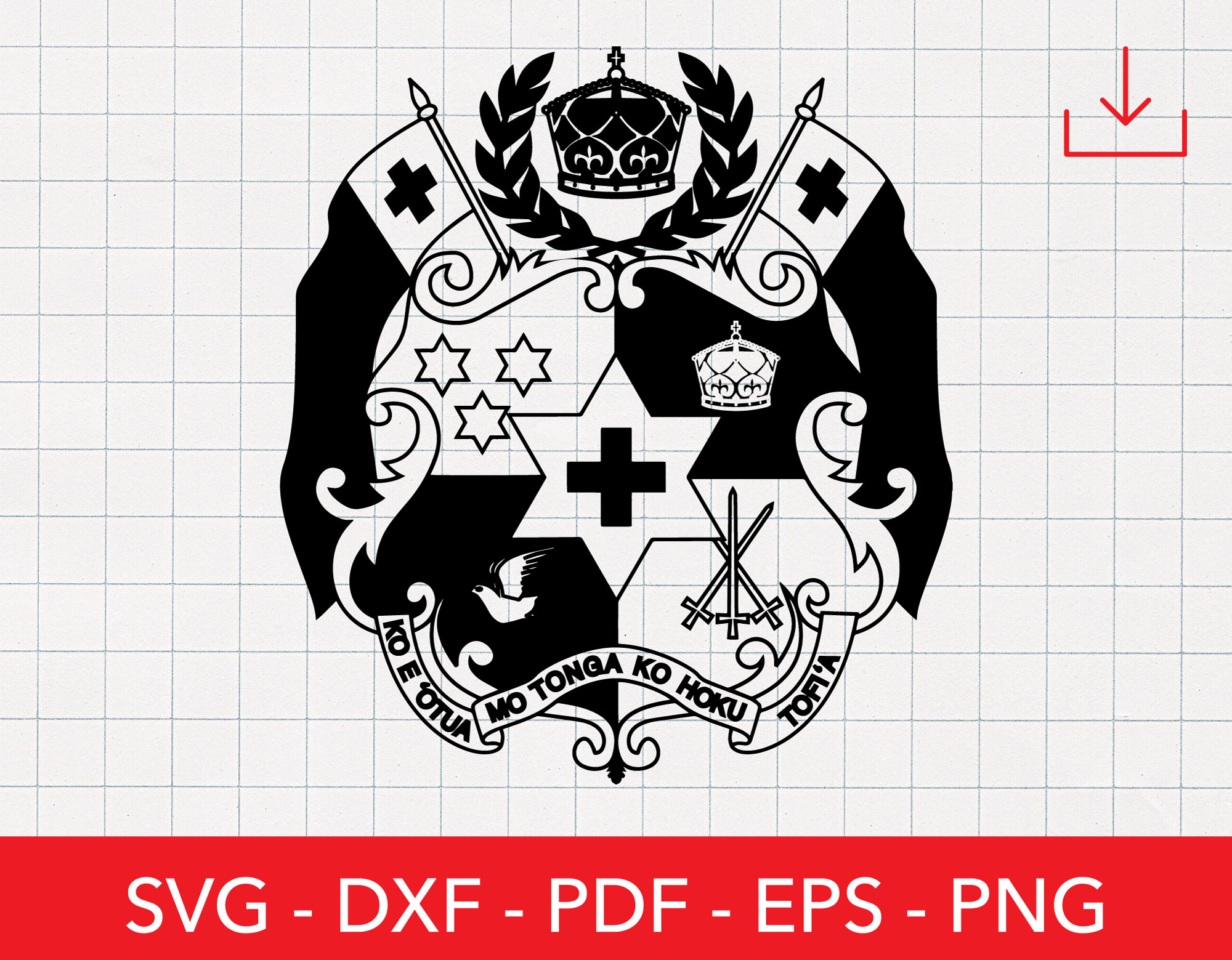 Tonga Svg Tongan Flag Svg Seal of Tonga Svg Tongatapu Etsy Canada