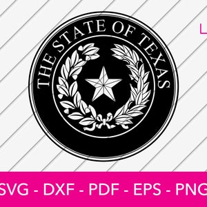 State of Texas Seal Svg, Texas State logo, Crest, Badge, Coat of Arms, Cut File DXF, PNG Cricut - Clipart