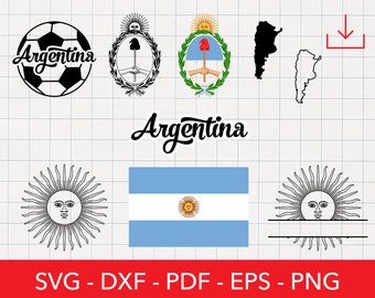 Argentina Svg, Paquete Svg, PNG Argentino, Logotipo, Sello, Archivo Cricut, Diseño de Camisas, Clipart, Sudamérica, Buenos Aires