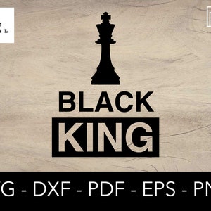 Reine noire Svg, Svg d&#39;échecs, Svg de femme noire, Svg de couronne noire, Clipart, Svg de pièces d&#39;échecs, fichier de coupe Cricut Silhouette, eps, png, dxf, pdf
