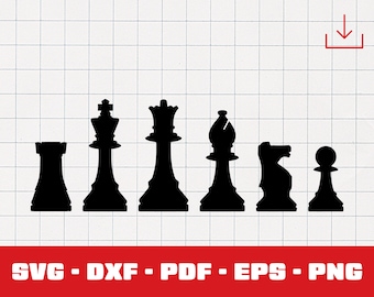 Chess Svg, Checker Board Clipart, Tabletop Game Png, Pawn Logo, Knight Symbol, Queen, Rook, Clipart, Cricut File