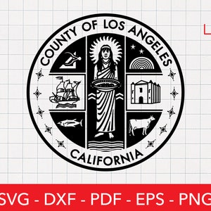 Los Angeles Kalifornia Svg, Pieczęć Miasta, Png, Herb, Odznaka, Emblemat, Clipart, Plik Cricut Cut, Projekt Koszulki, Naklejka Logo