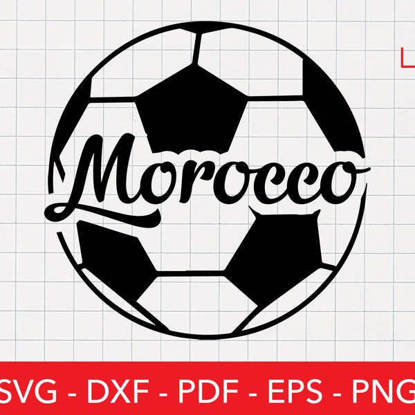 Morocco Svg, Soccer Ball Png, Moroccan Sticker, Casablanca, Logo, Football, Sport, Africa Clipart, Cricut, Shirt Design