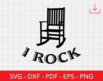 I Rock Svg, Fotel bujany Svg, Fotel bujany Wektor, Fotel bujany Plik laserowy, Plik sublimacji, Emerytura Svg