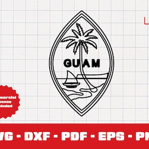 Guam Svg, Guam flag Vector, Seal of Guam Clipart, Mariana Islands, Crest, Badge, Emblem, Png, Decal, Cricut File, Logo
