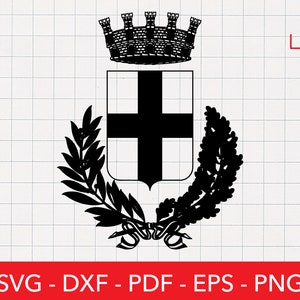 Milan Svg, Milan Flag Svg, Seal of Milan Svg, Coat of Arms, Crest, Badge, Emblem, Clipart, Cricut, Italy, Shirt Design