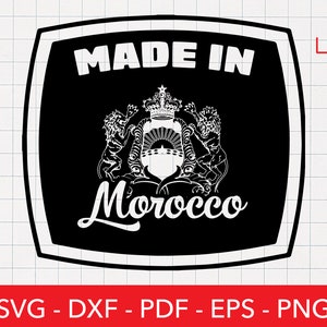 Maroc Svg, Vecteur marocain, Fabriqué au Maroc, Drapeau, Sceau, Armoiries, Fichier coupé PNG DXF Cricut Vector Clipart Licence commerciale