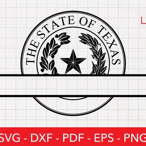 State of Texas Seal Svg, Texas State logo, Crest, Badge, Coat of Arms, Sublimation File, Western PNG, Cricut, Clipart